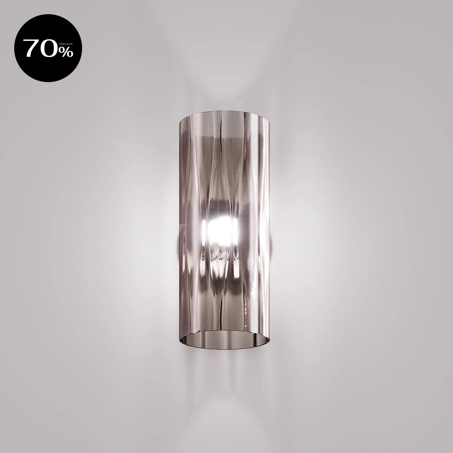 ARMONIAAP14 NNS FU/RB Smoky Elongated Rhombus / Matt Black Nickel Wall Lamp