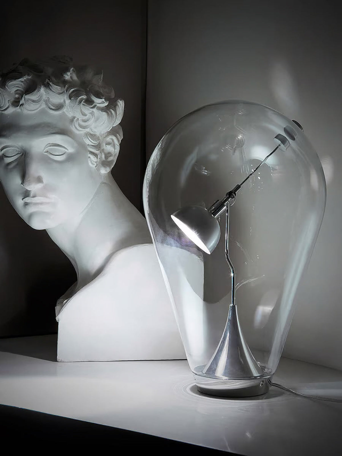 BLOW Chrome / Clear Table Lamp