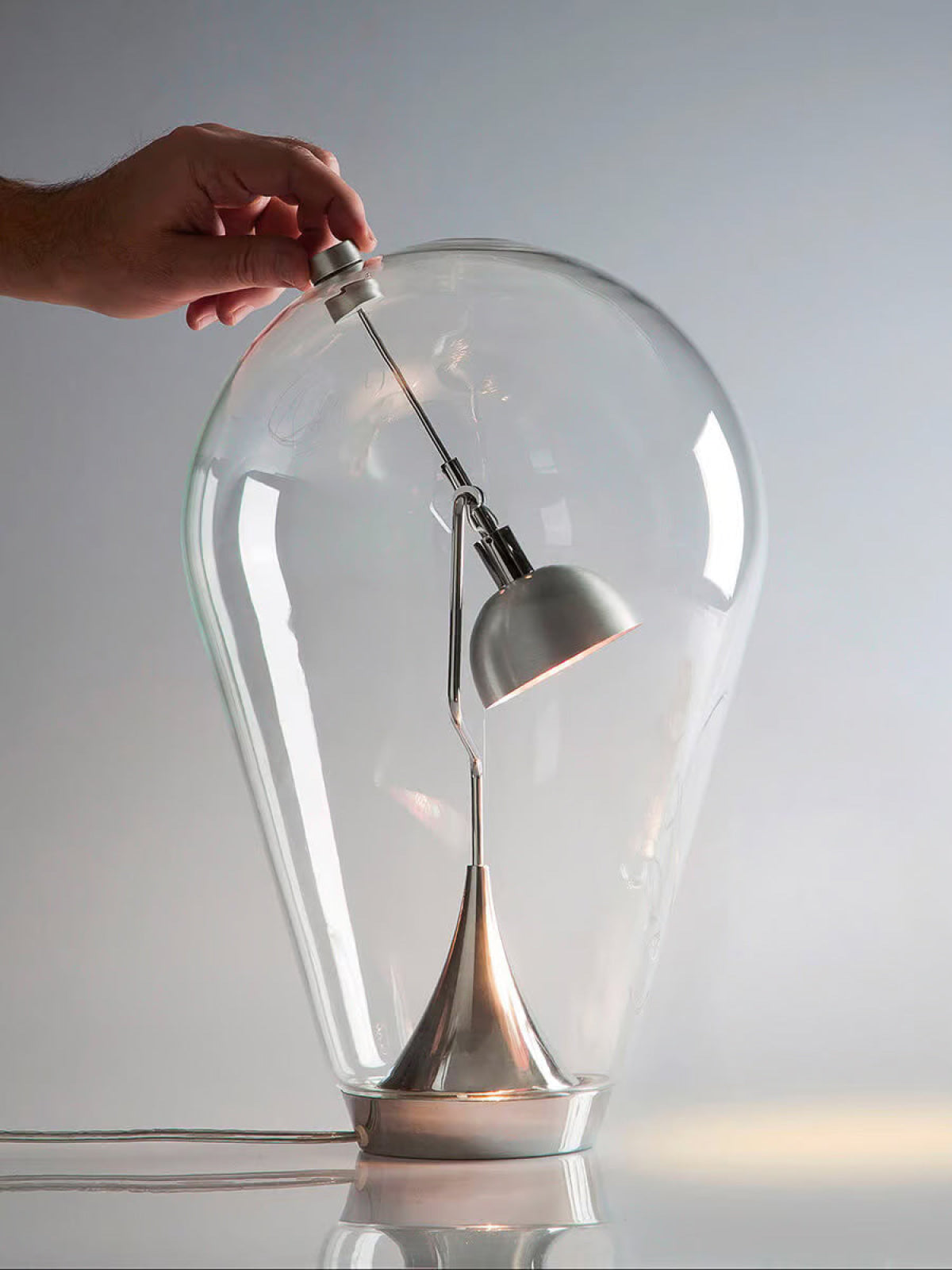 BLOW Chrome / Clear Table Lamp