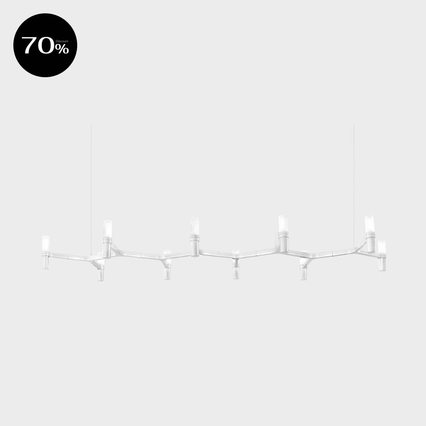 CROWN PLANA LINEA White Painted Suspension Lamp