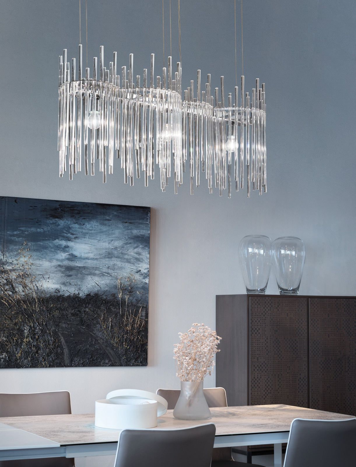DIADEMASPBK3 CR CR Transparent Crystal / Glossy Chrome Chandelier Lamp