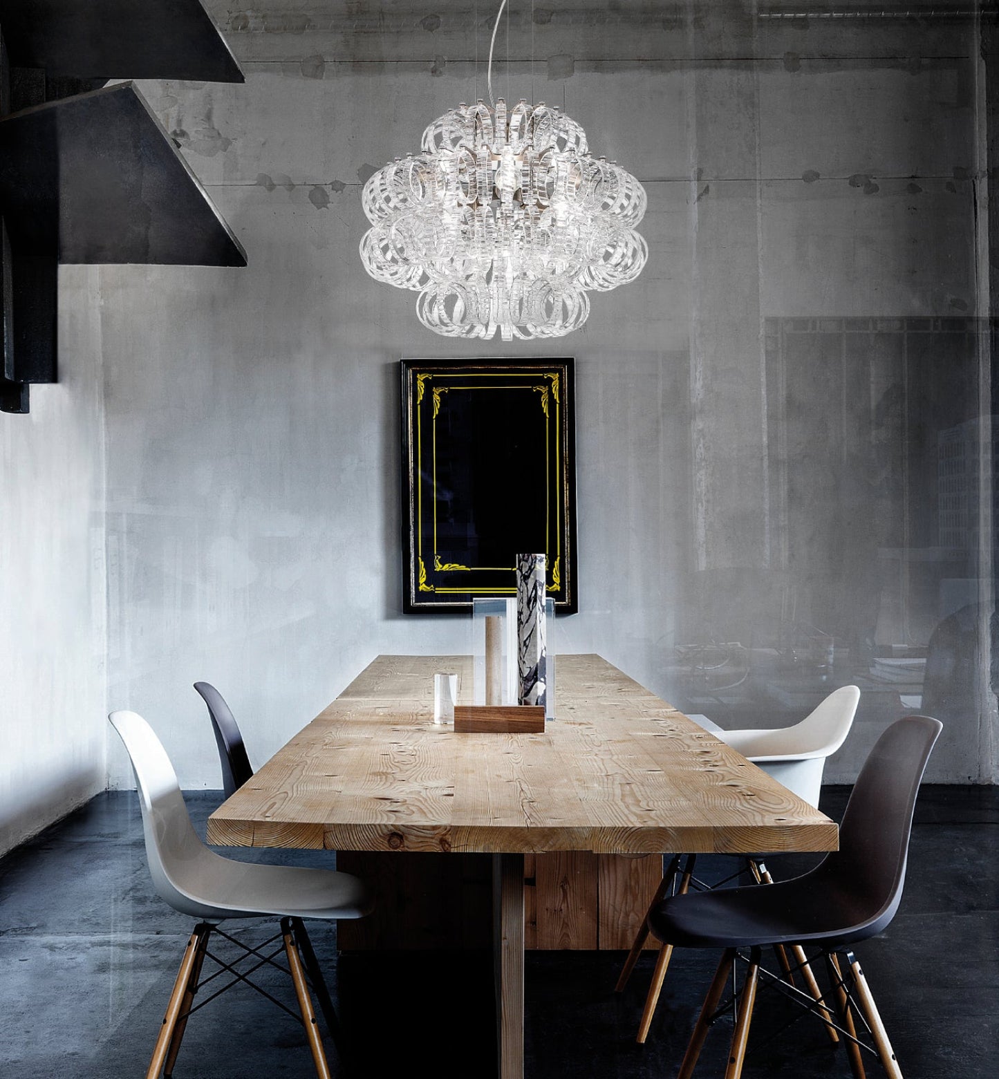 ECOSSP60C CR CR/RI Transparent Crystal / Glossy Chrome Chandelier Lamp