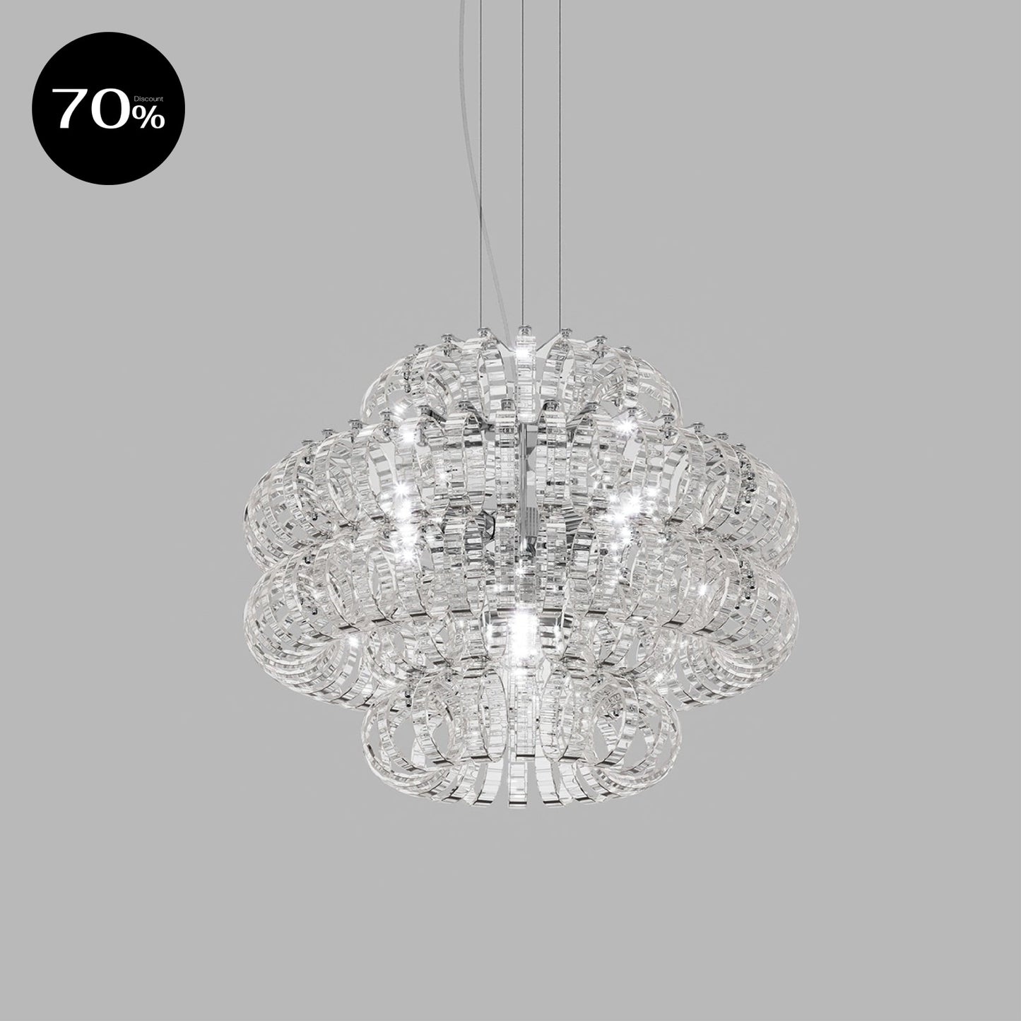 ECOSSP60C CR CR/RI Transparent Crystal / Glossy Chrome Chandelier Lamp
