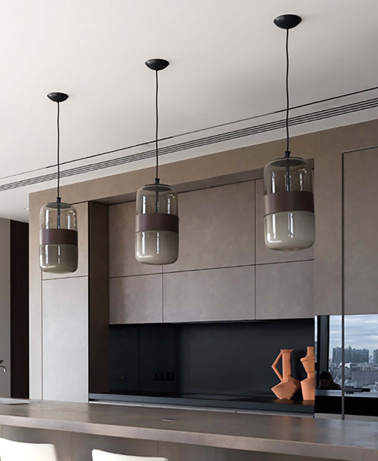 FUTURASPM NE FU/MA Smoked / Brown Suspension Lamp
