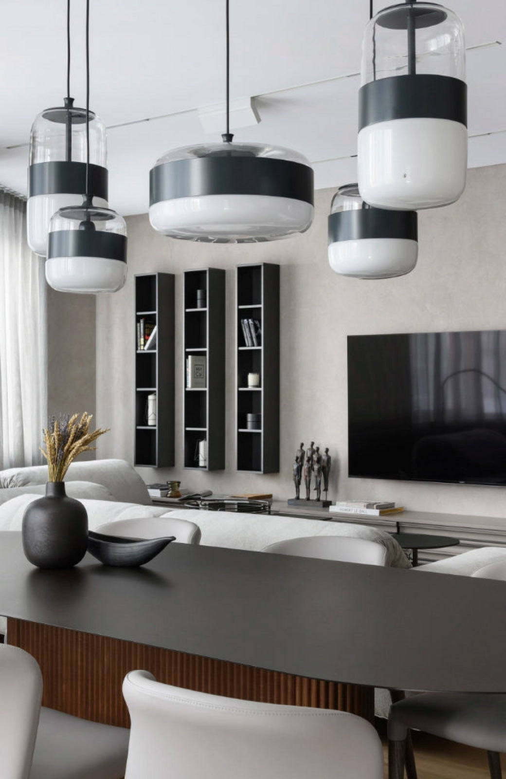 FUTURASPP NE BC/NE White / Opaque Black Suspension Lamp