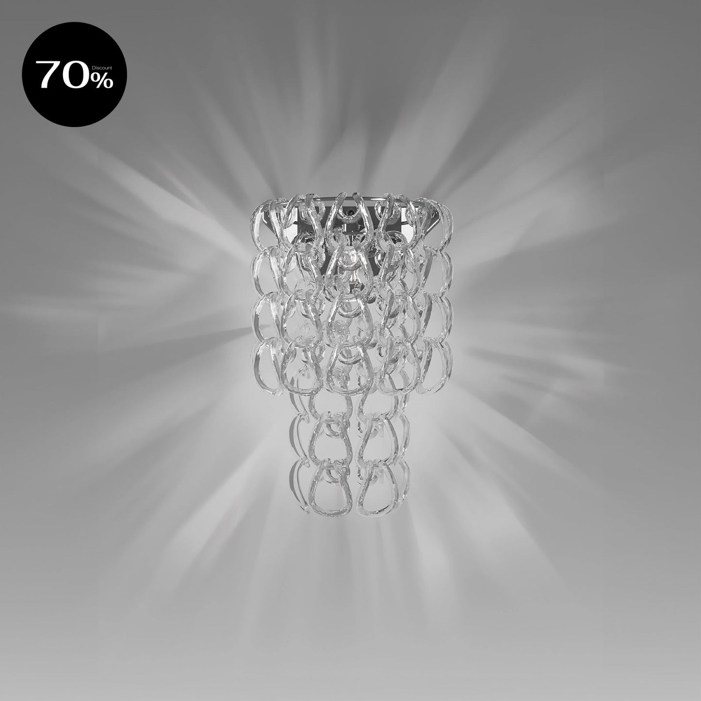 GIOGALIAP CR CR/TR Transparent Crystal / Glossy Chrome Wall Lamp