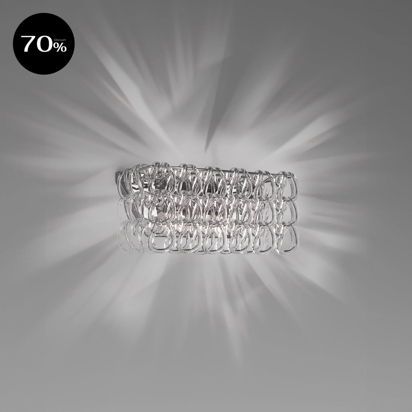 GIOGALIAP2 CR CR/TR Transparent Crystal / Glossy Chrome Wall Lamp