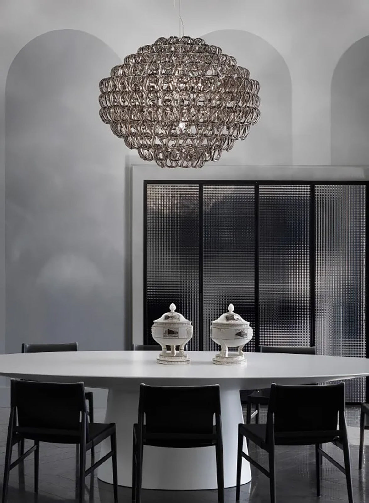 GIOGALISP85 CR CR/TR Transparent Crystal / Glossy Chrome Chandelier Lamp