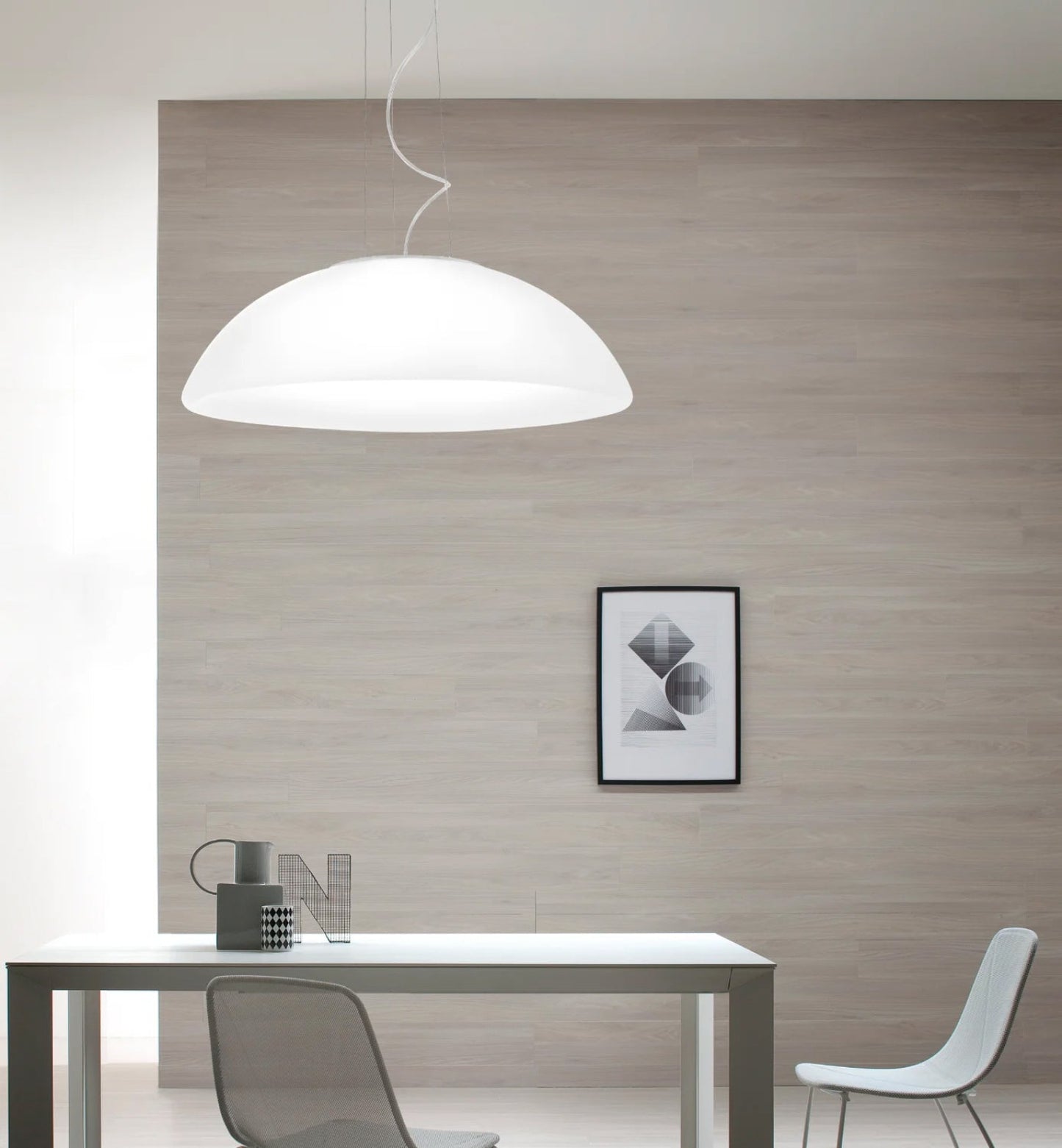 INFINITASP80 BC BC/ST Glossy White / Satin Suspension Lamp