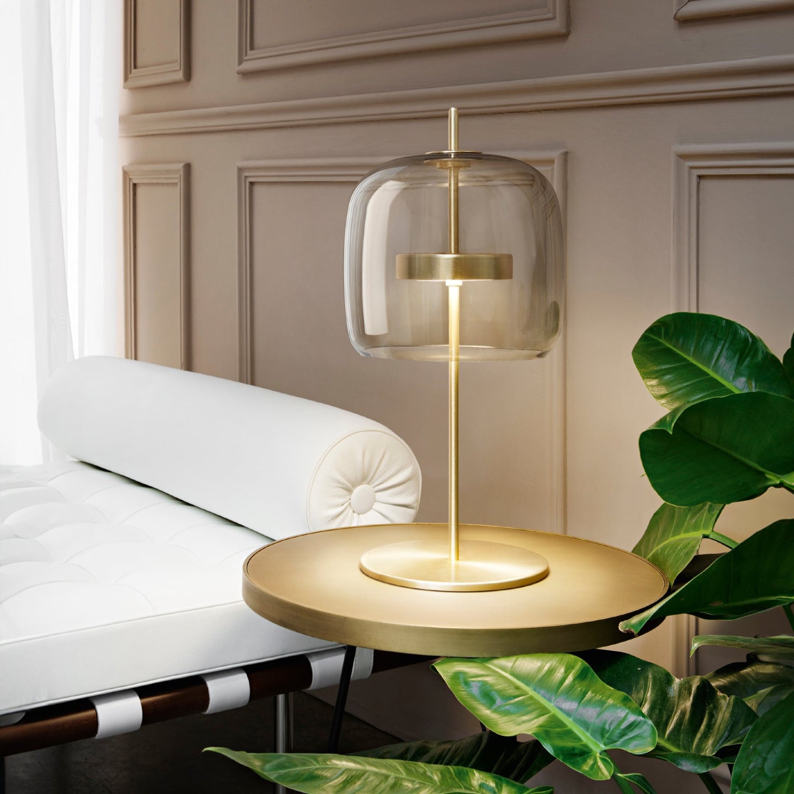 JUBELTP OS CR/TR Transperent Crystal / Matt Gold Table Lamp