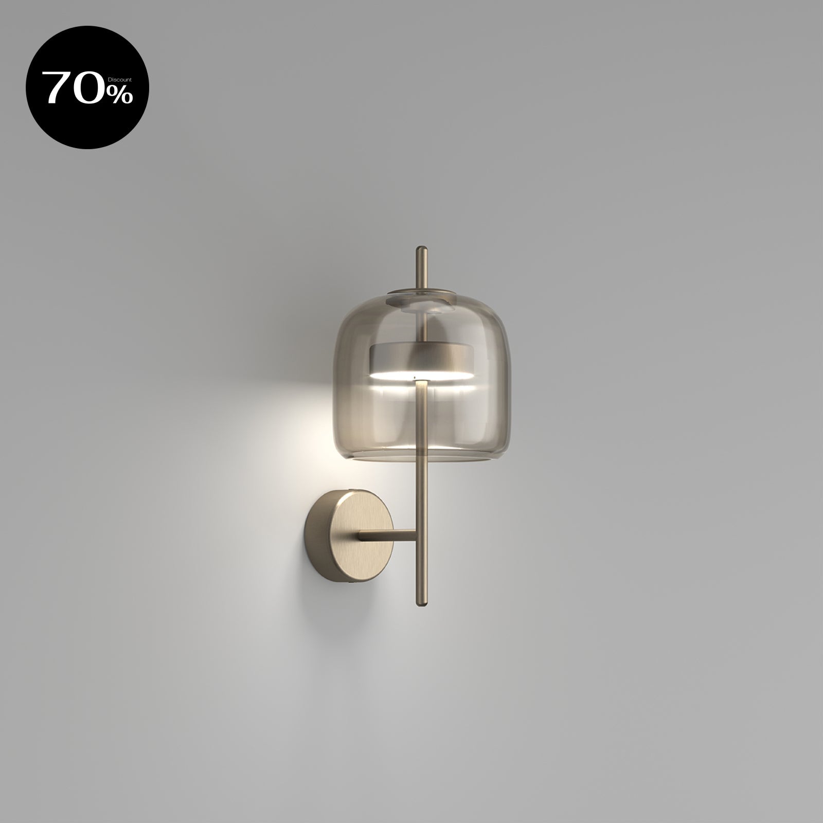 JUBEAPS AVS FU/TR Smoky / Matt Steel Wall Lamp