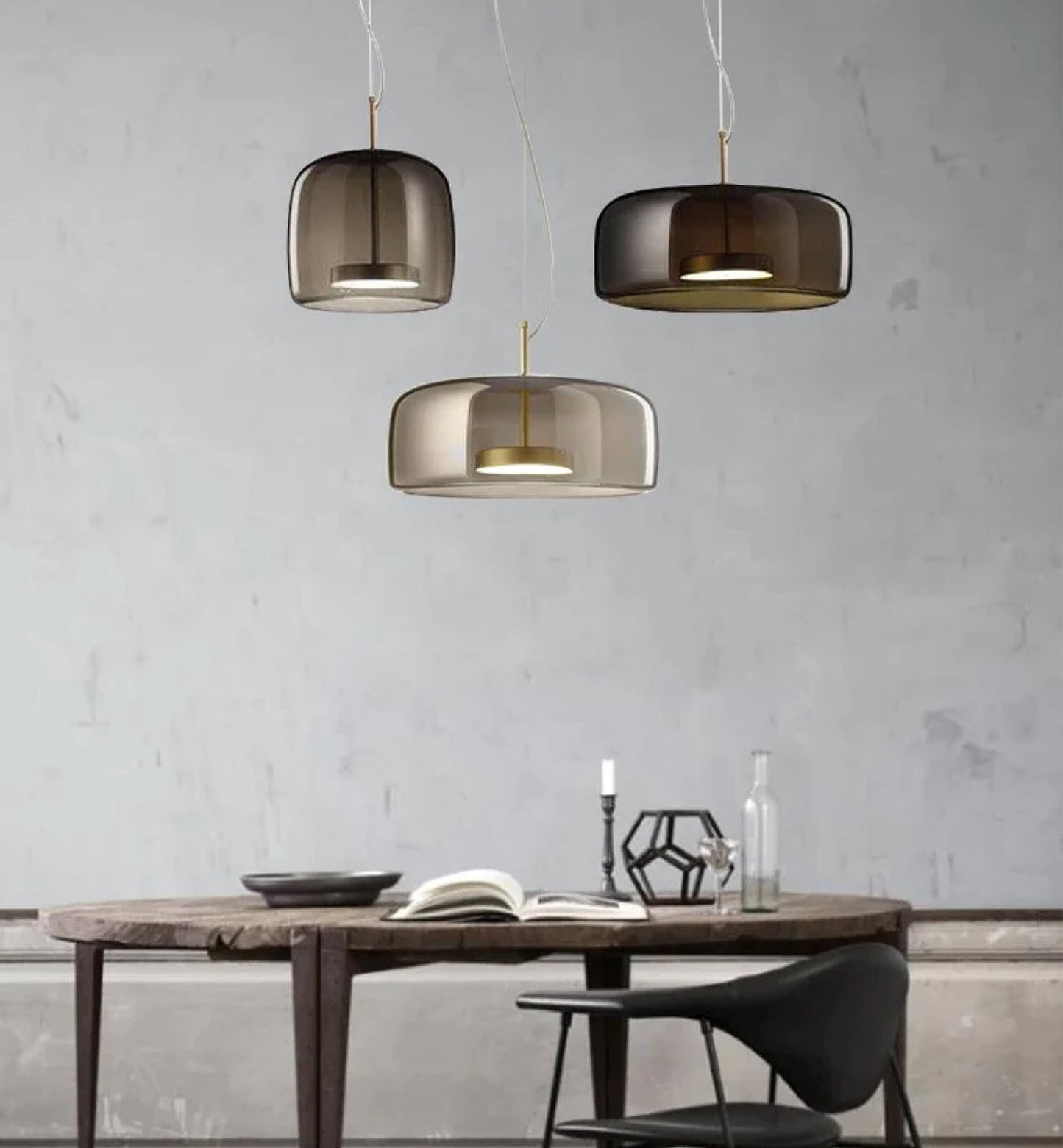 JUBESP1G AVS FU/TR Smoky / Matt Steel Suspension Lamp