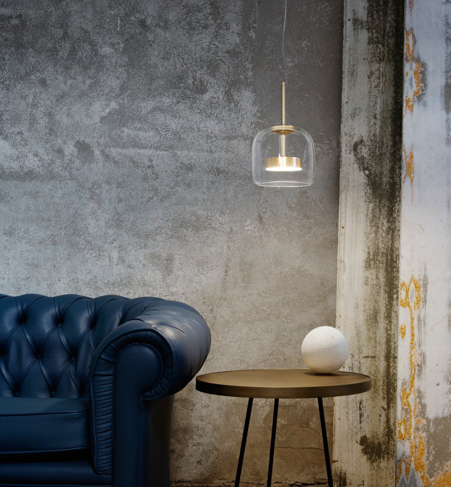 JUBESP1P OS CR/TR Transparent Crystal / Matt Gold Suspension Lamp