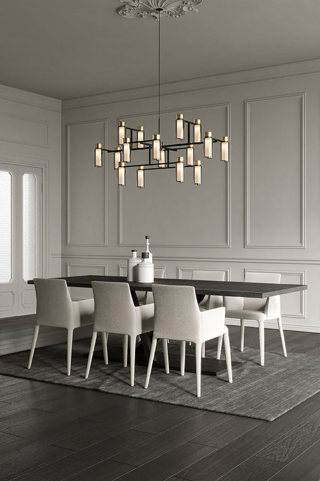 OSMAN 560.17 Matte black / Brushed brass Suspension Lamp