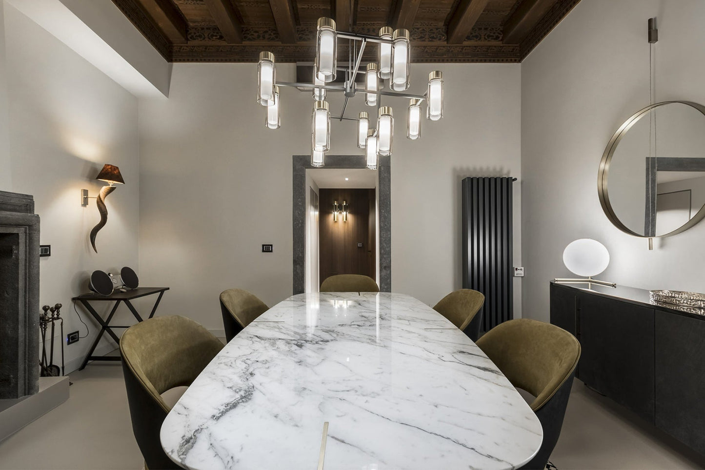 OSMAN 560.17 Matte black / Brushed brass Suspension Lamp