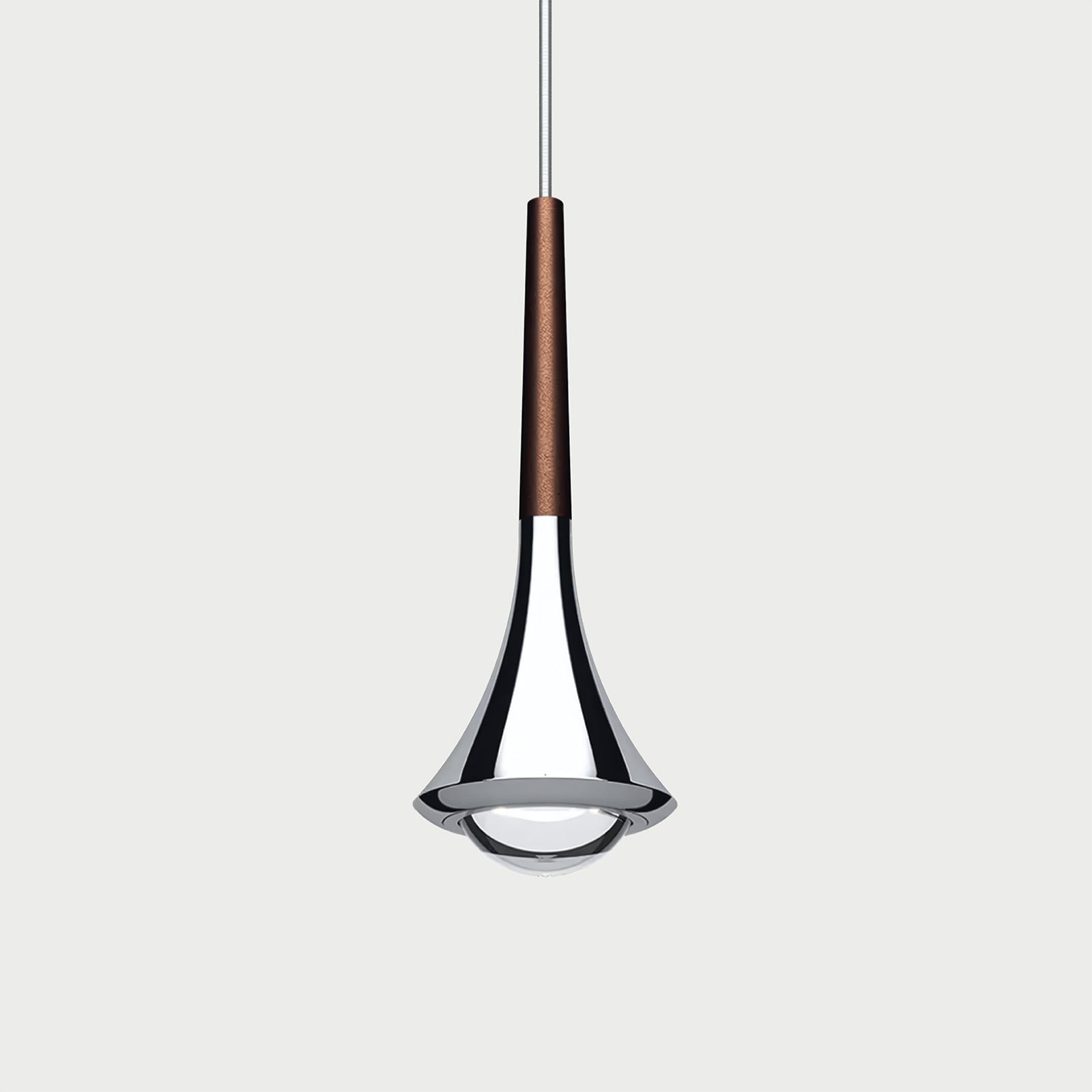 RAIN Chrome / Coppery Bronze Suspension Lamp