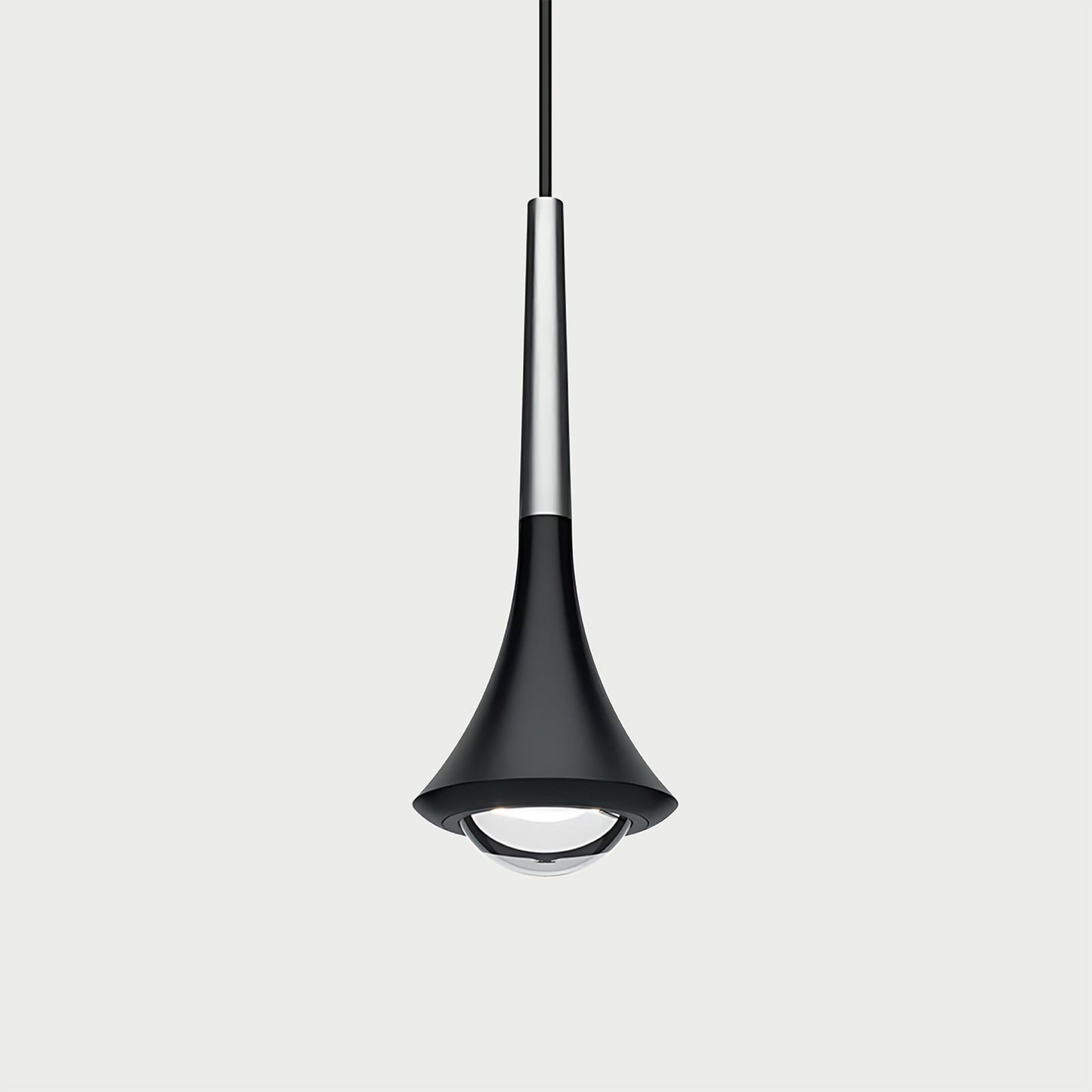 RAIN Matte Black / Brushed Chrome Suspension Lamp