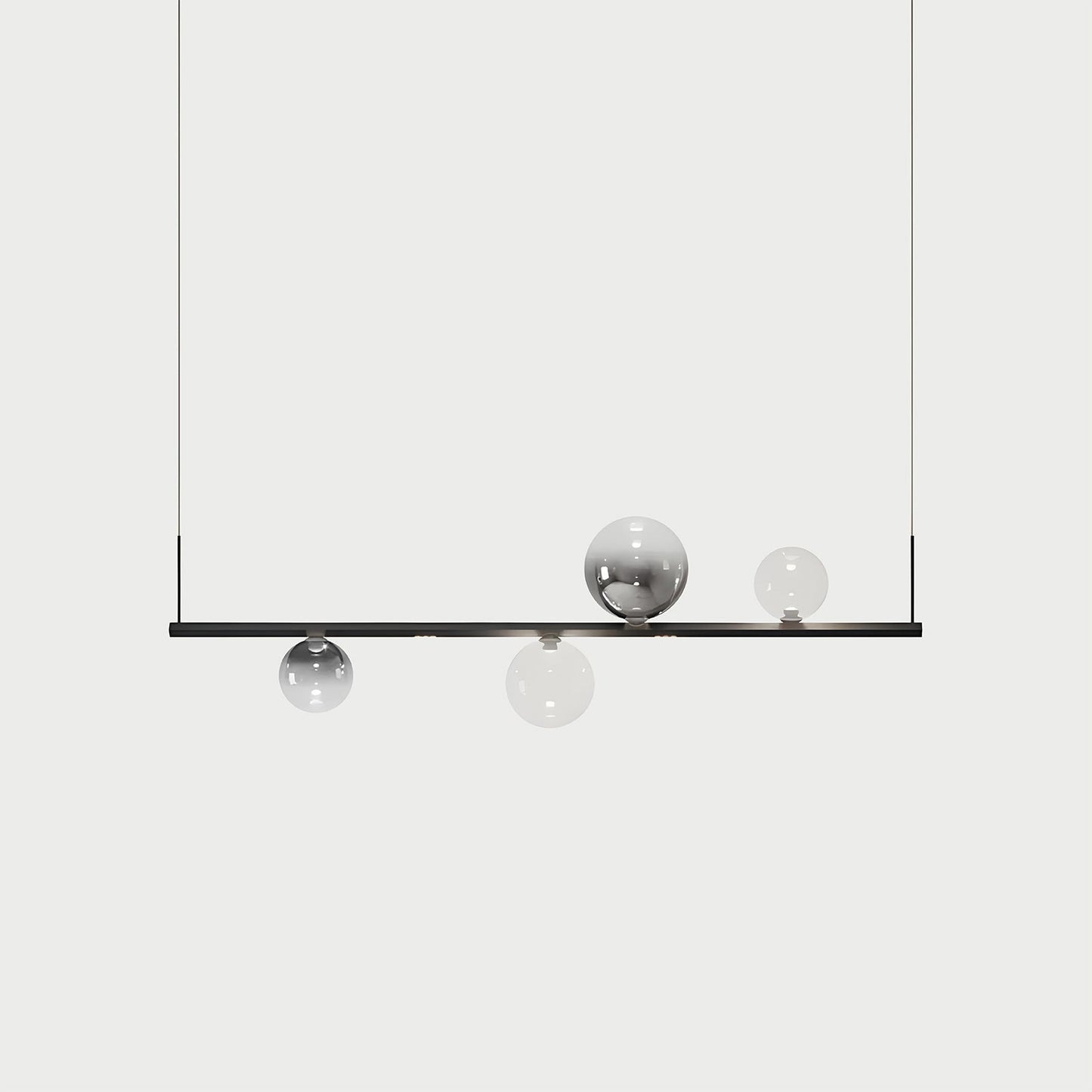 RANDOM STICK SHORT (BLACK CHROME) Black Chrome / Clear / Chrome Suspension Lamp