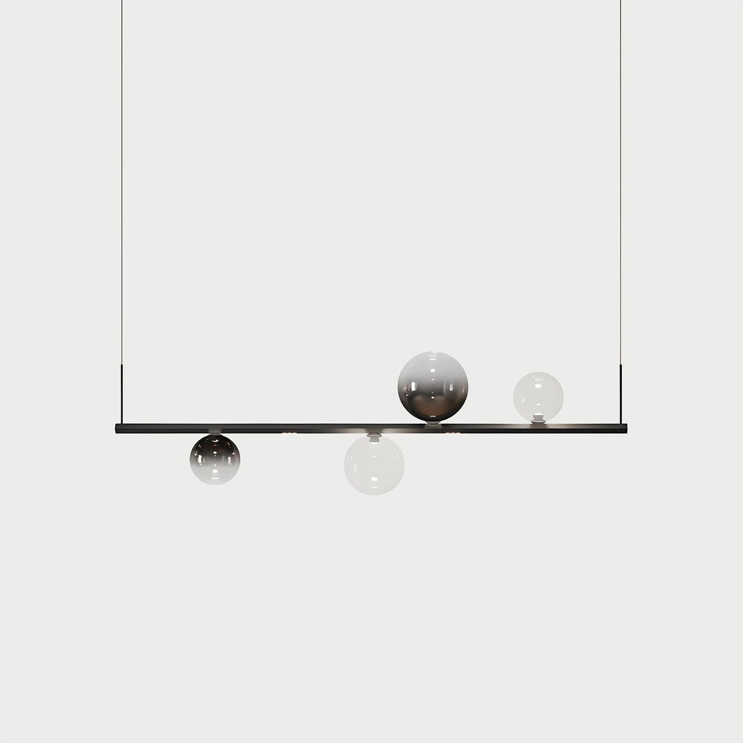 RANDOM STICK SHORT (BLACK CHROME) Black Chrome / Clear / Glossy Smoke Suspension Lamp