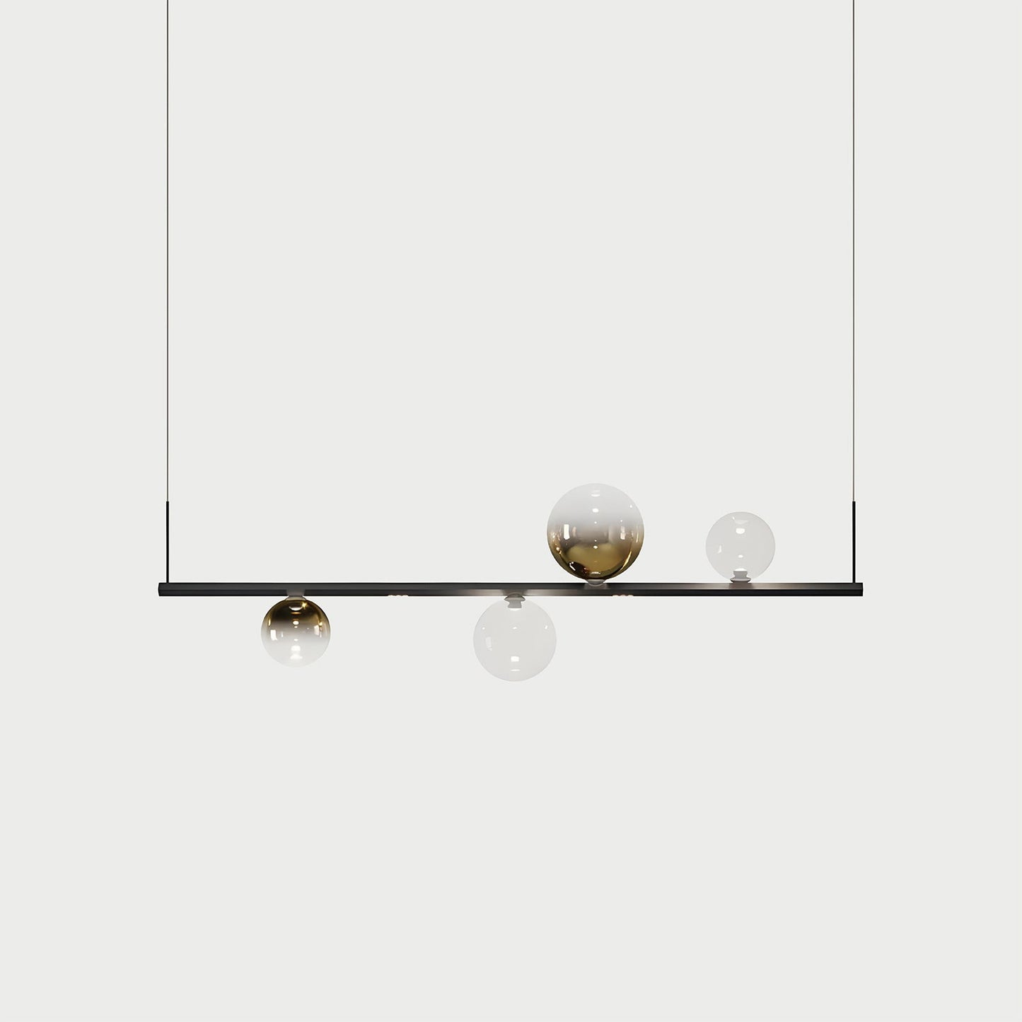 RANDOM STICK SHORT (BLACK CHROME) Black Chrome / Clear / Gold Suspension Lamp
