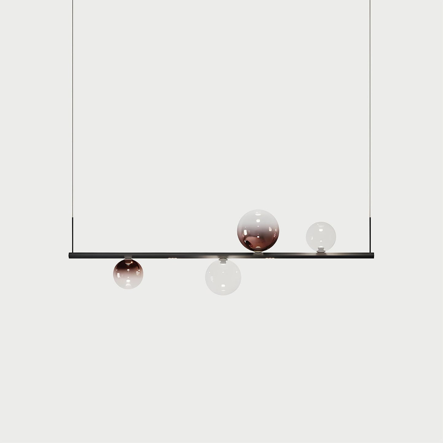 RANDOM STICK SHORT (BLACK CHROME) Black Chrome / Clear / Rose Gold Suspension Lamp