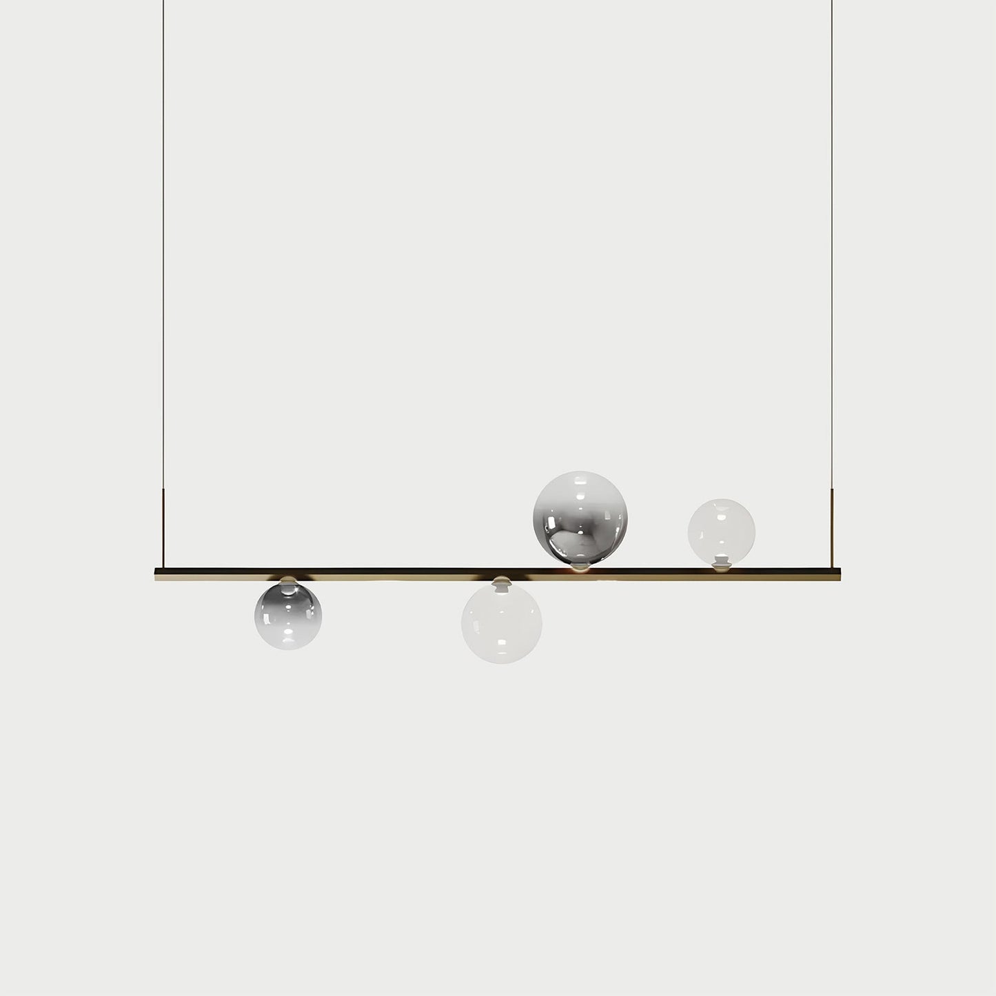 RANDOM STICK SHORT (POLISHED GOLD) Polished Gold / Clear / Chrome Suspension Lamp
