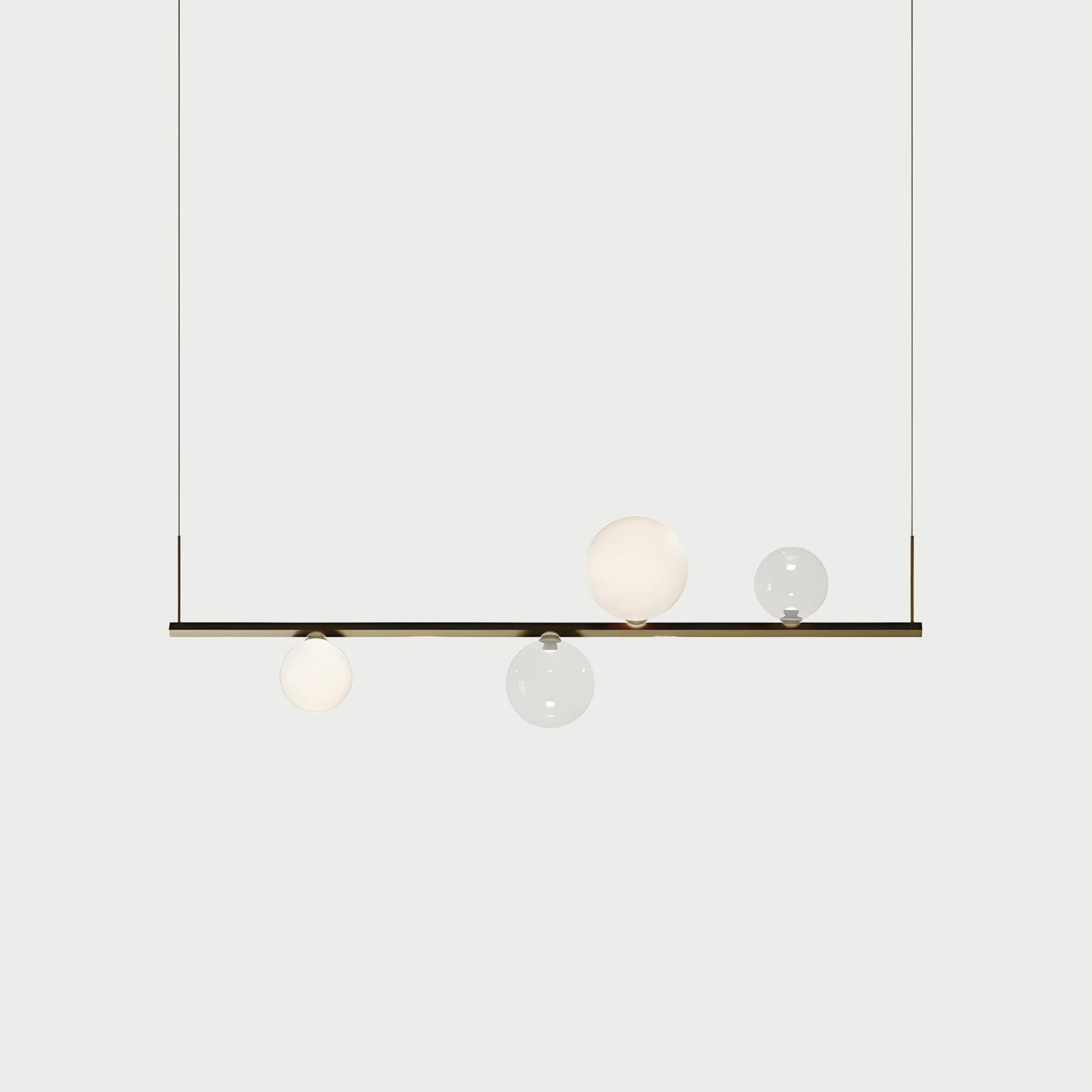 RANDOM STICK SHORT (POLISHED GOLD) Polished Gold / Clear / Frosted White Suspension Lamp