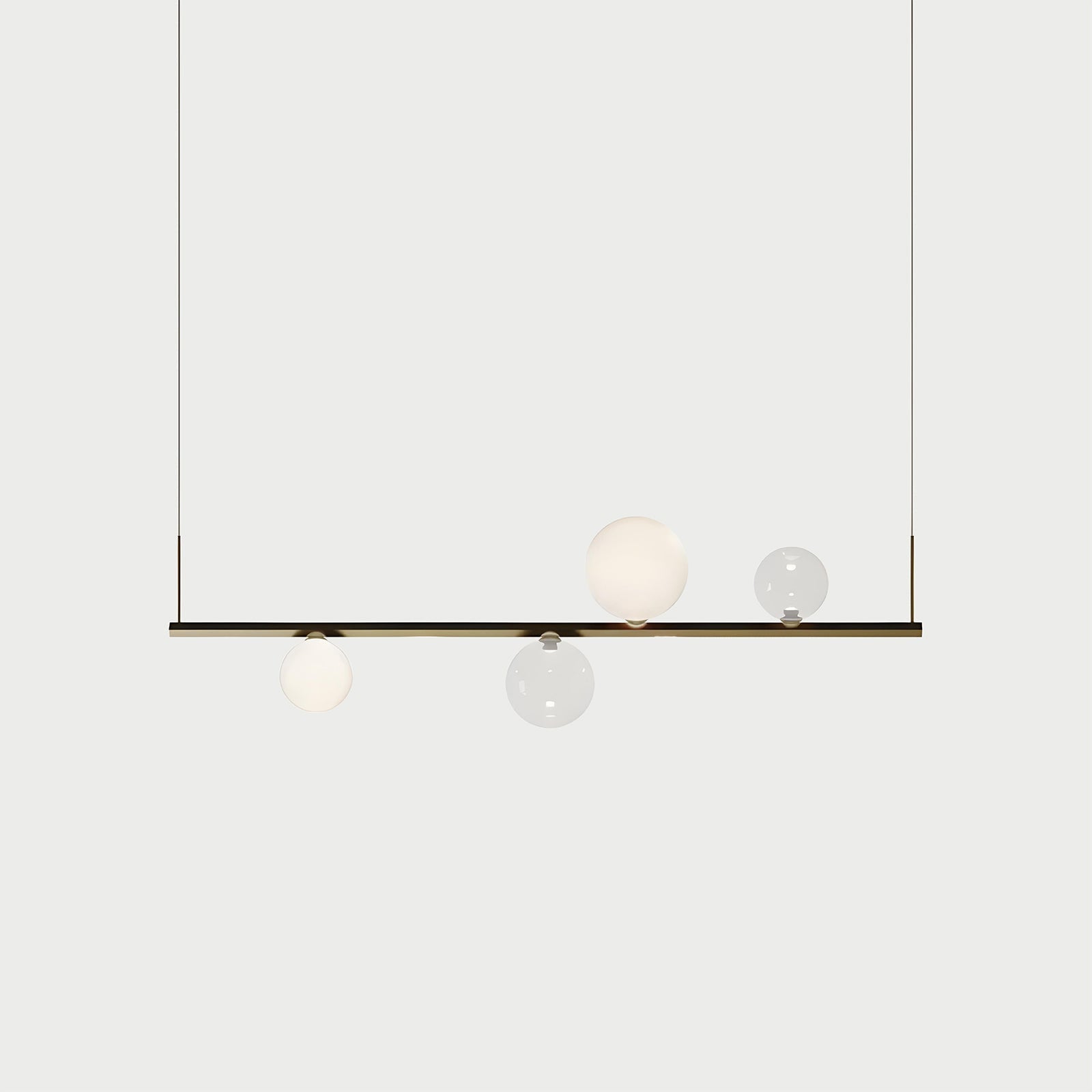 RANDOM STICK SHORT (POLISHED GOLD) Polished Gold / Clear / Frosted White Suspension Lamp