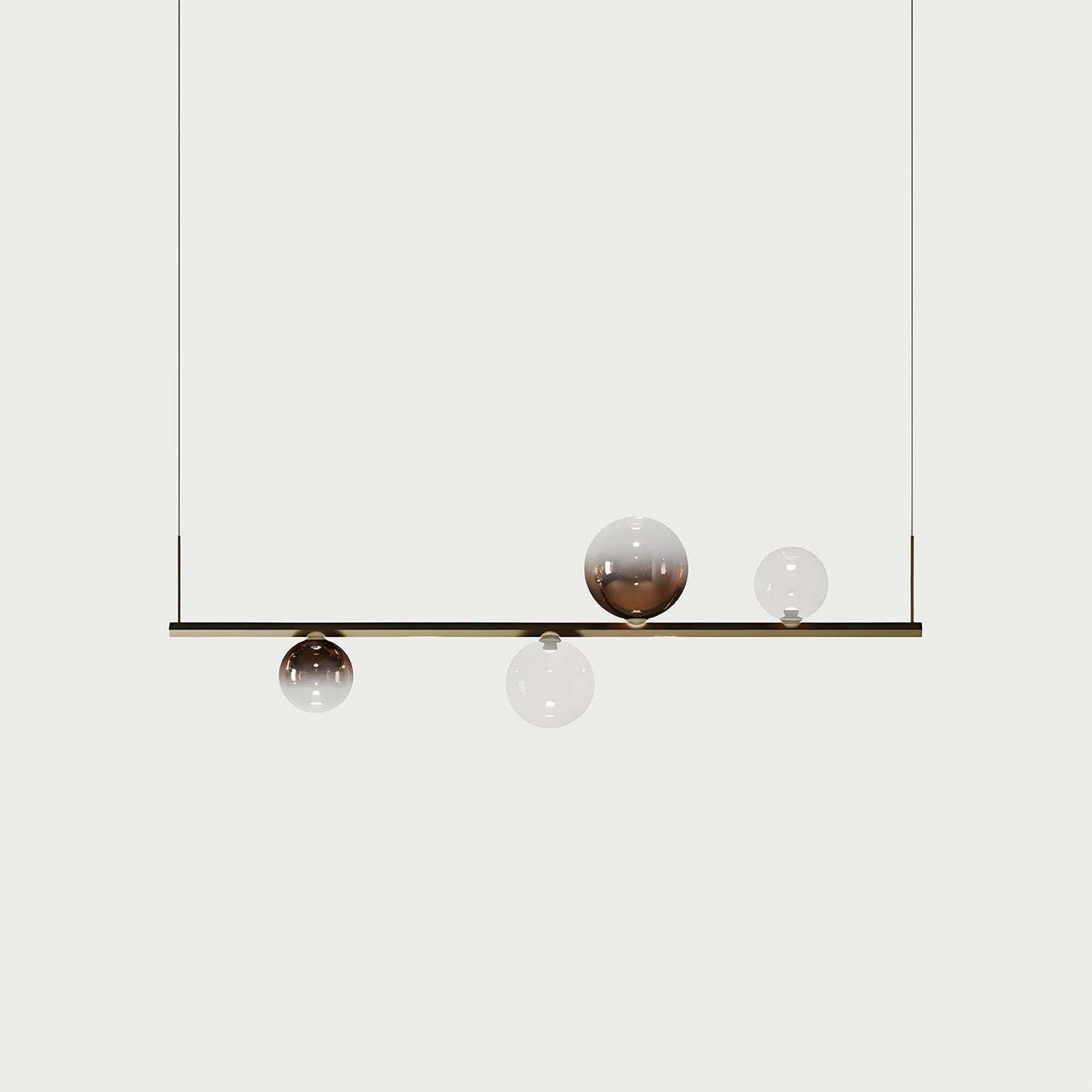 RANDOM STICK SHORT (POLISHED GOLD) Polished Gold / Clear / Glossy Bronze Suspension Lamp