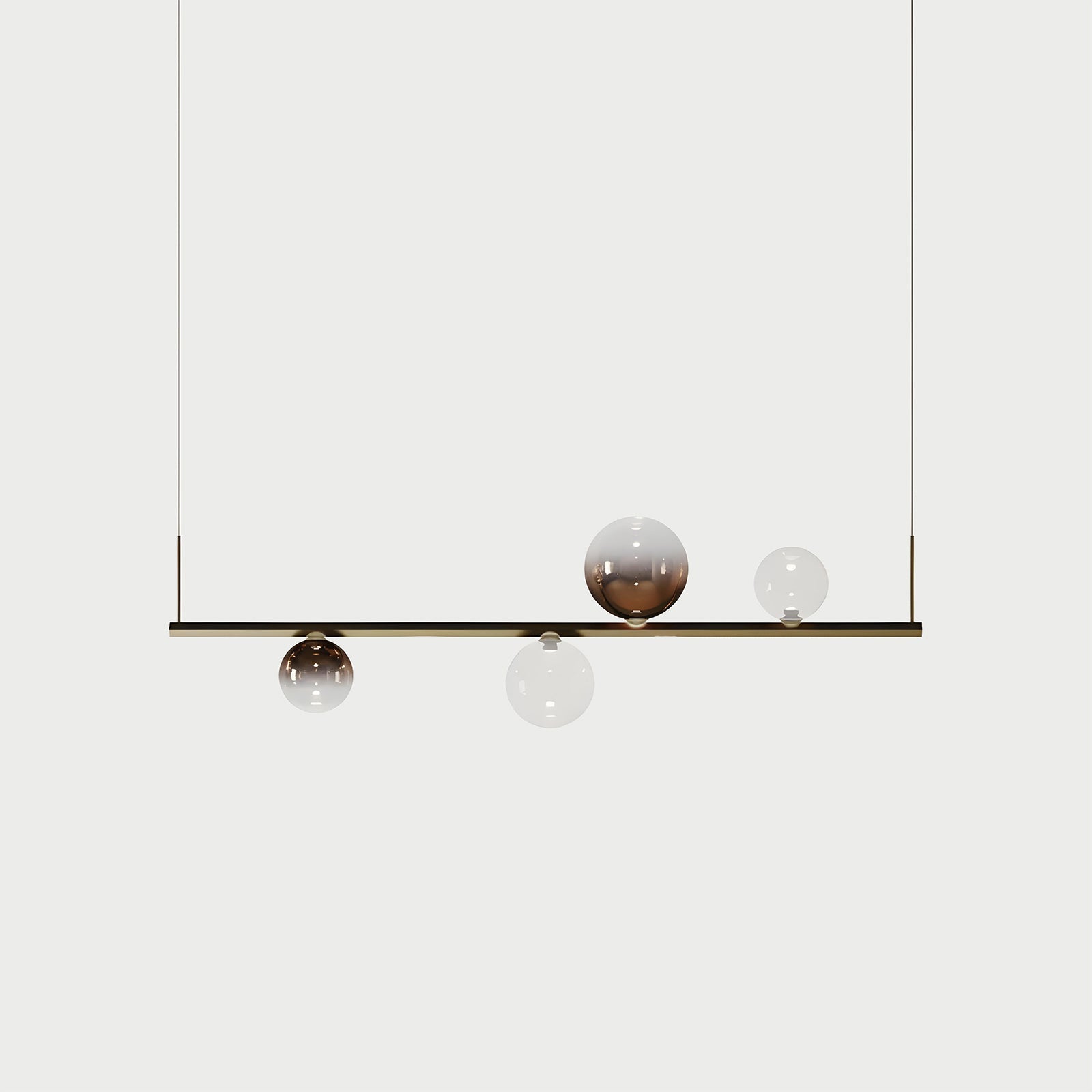 RANDOM STICK SHORT (POLISHED GOLD) Polished Gold / Clear / Glossy Bronze Suspension Lamp