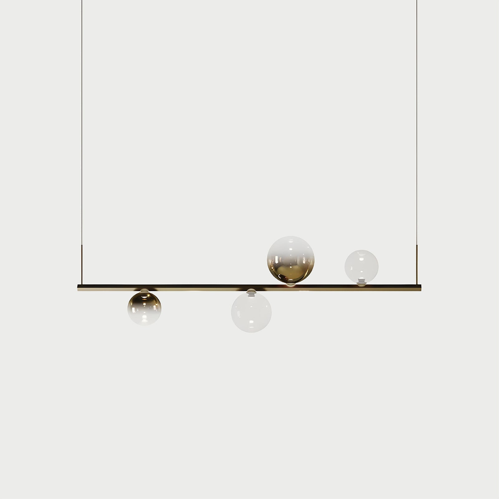 RANDOM STICK SHORT (POLISHED GOLD) Polished Gold / Clear / Gold Suspension Lamp