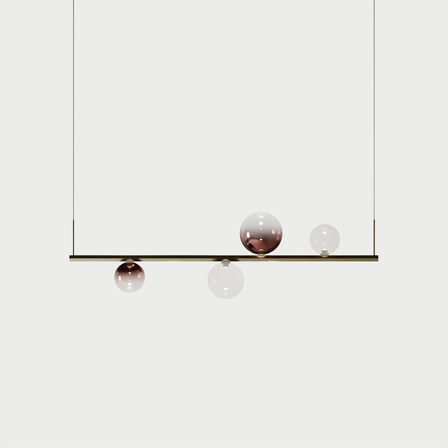RANDOM STICK SHORT (POLISHED GOLD) Polished Gold / Clear / Rose Gold Suspension Lamp