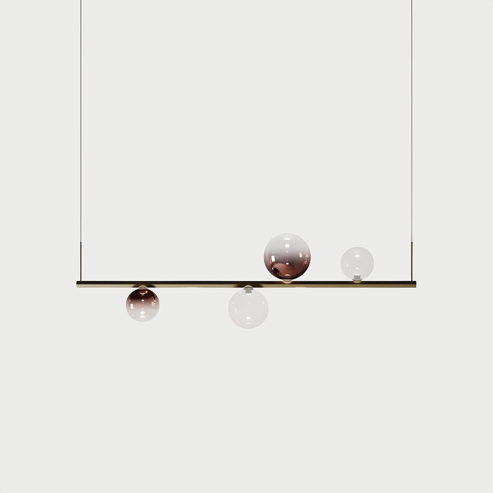 RANDOM STICK SHORT (POLISHED GOLD) Polished Gold / Clear / Rose Gold Suspension Lamp