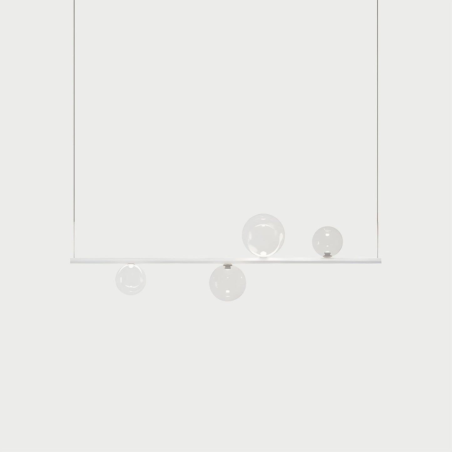 RANDOM STICK SHORT (MATT WHITE) Matt White / Clear Suspension Lamp