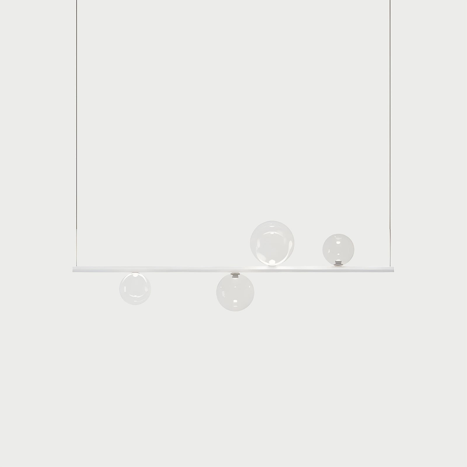 RANDOM STICK SHORT (MATT WHITE) Matt White / Clear Suspension Lamp