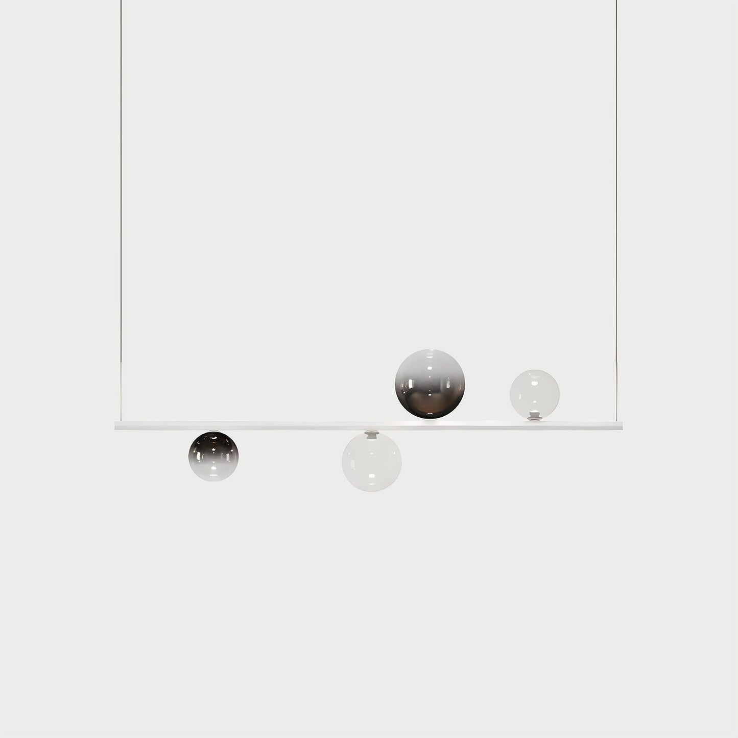 RANDOM STICK SHORT (MATT WHITE) Matt White / Clear / Glossy Smoke Suspension Lamp