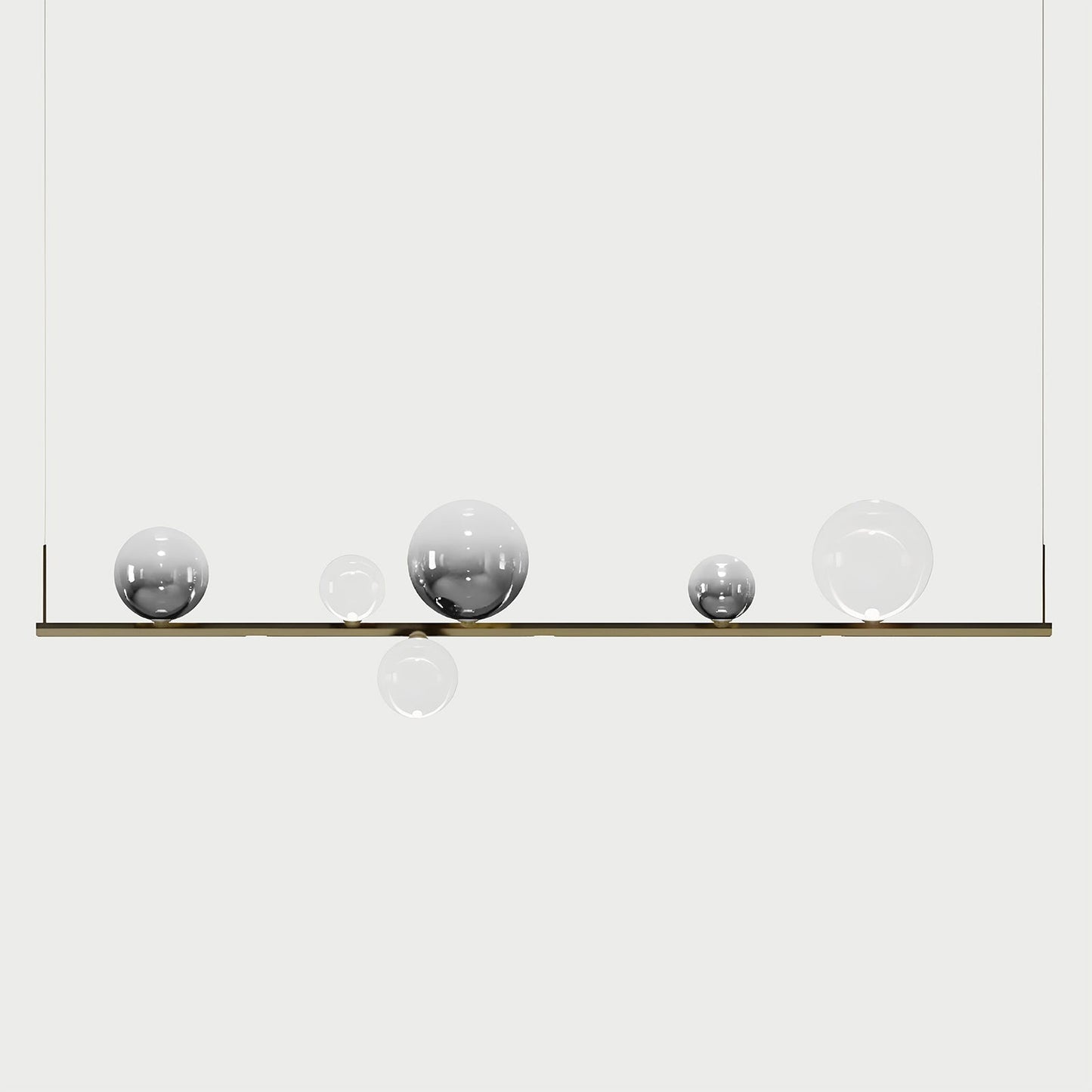 RANDOM STICK LONG (POLISHED GOLD) Polished Gold / Clear / Chrome Suspension Lamp