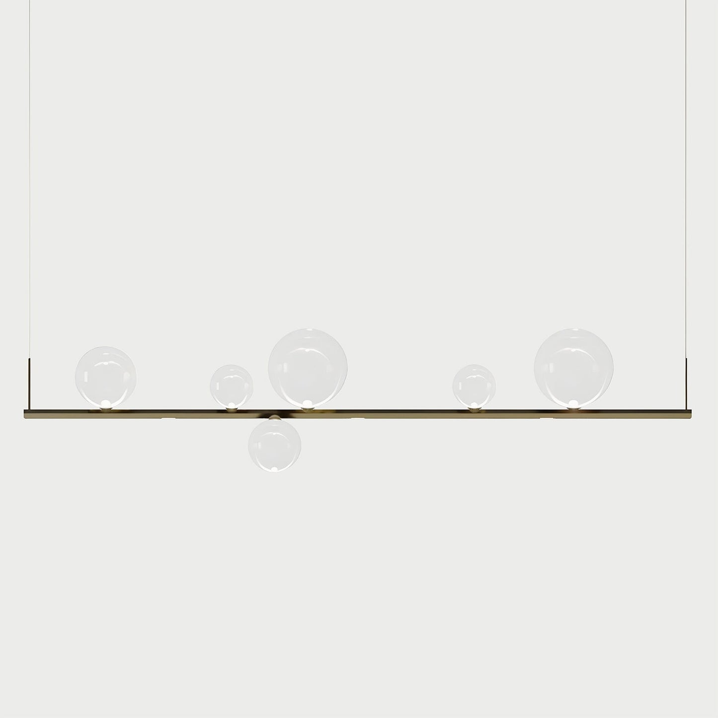 RANDOM STICK LONG (POLISHED GOLD) Polished Gold / Clear Suspension Lamp