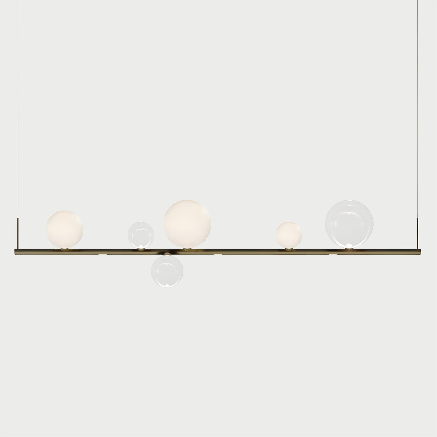 RANDOM STICK LONG (POLISHED GOLD) Polished Gold / Clear / Frosted White Suspension Lamp