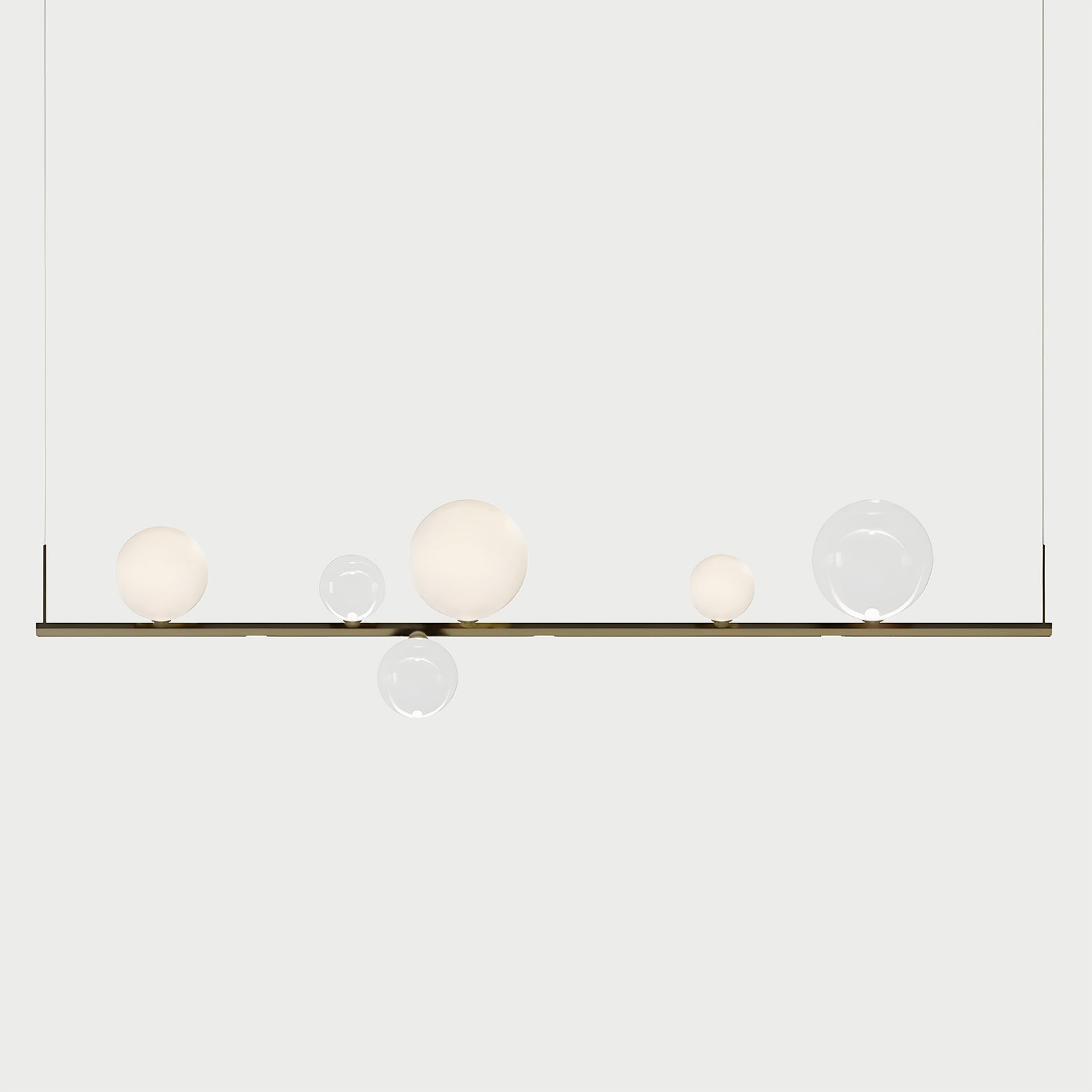 RANDOM STICK LONG (POLISHED GOLD) Polished Gold / Clear / Frosted White Suspension Lamp