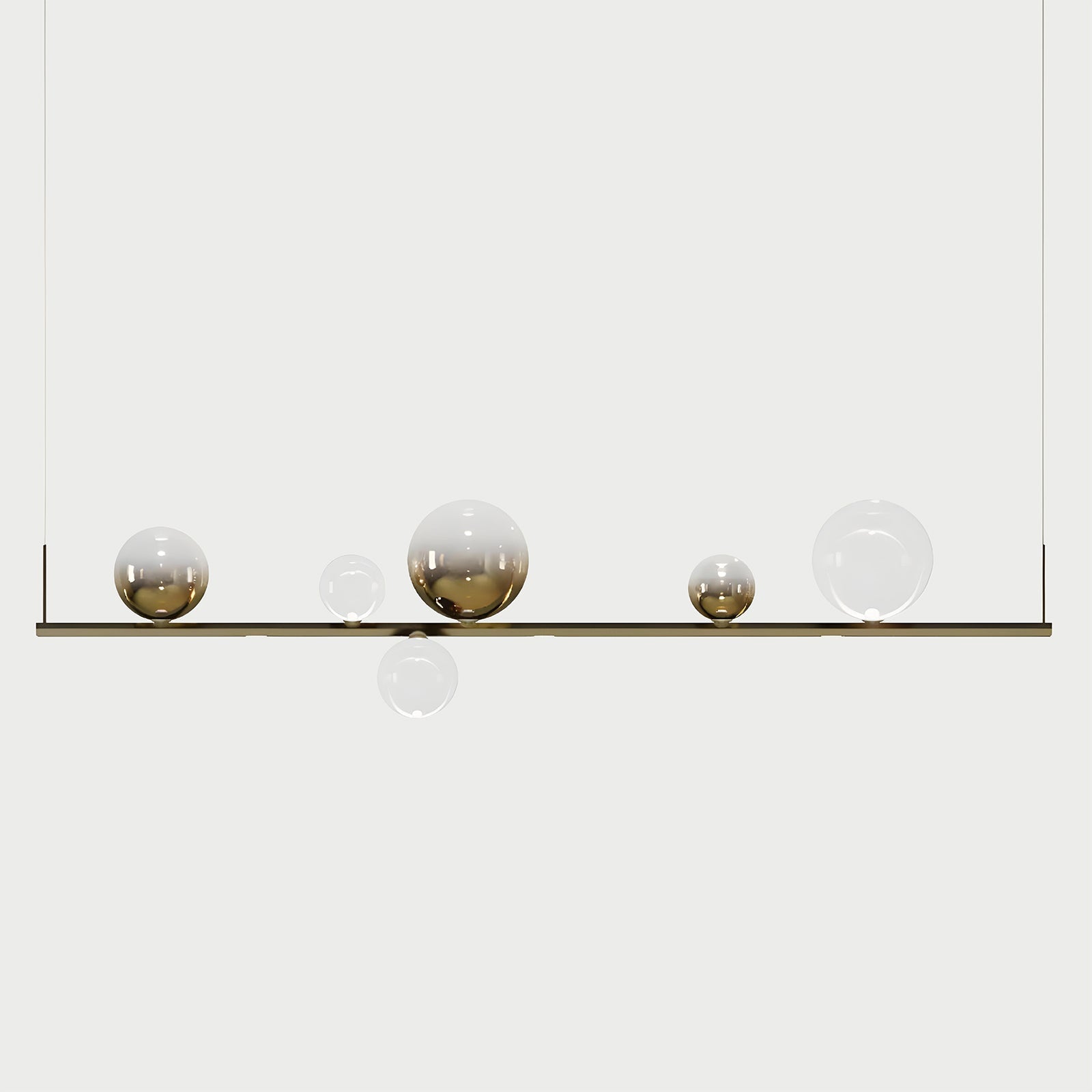 RANDOM STICK LONG (POLISHED GOLD) Polished Gold / Clear / Gold Suspension Lamp
