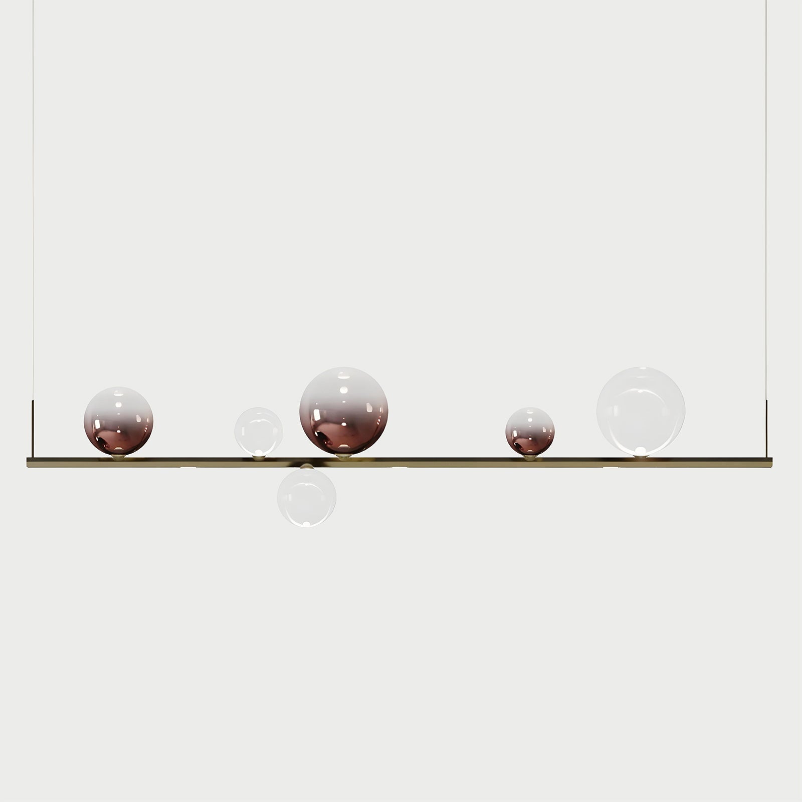 RANDOM STICK LONG (POLISHED GOLD) Polished Gold / Clear / Rose Gold Suspension Lamp