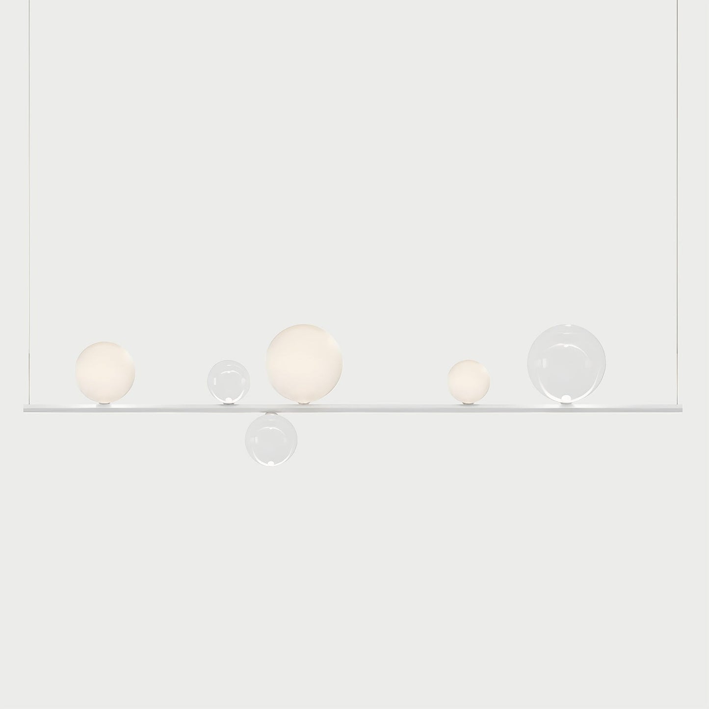 RANDOM STICK LONG (MATT WHITE) Matt White / Clear / Frosted White Suspension Lamp