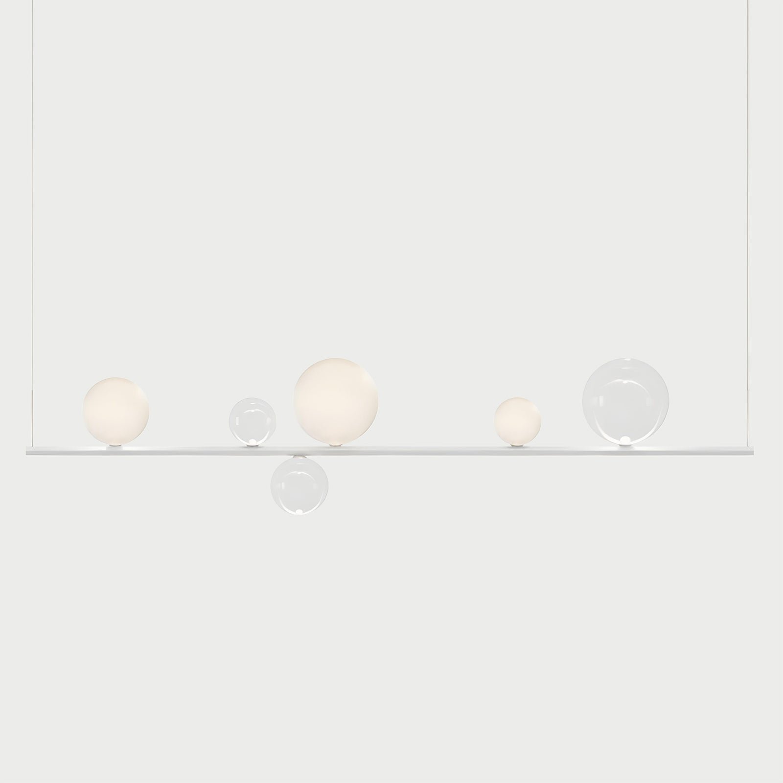 RANDOM STICK LONG (MATT WHITE) Matt White / Clear / Frosted White Suspension Lamp