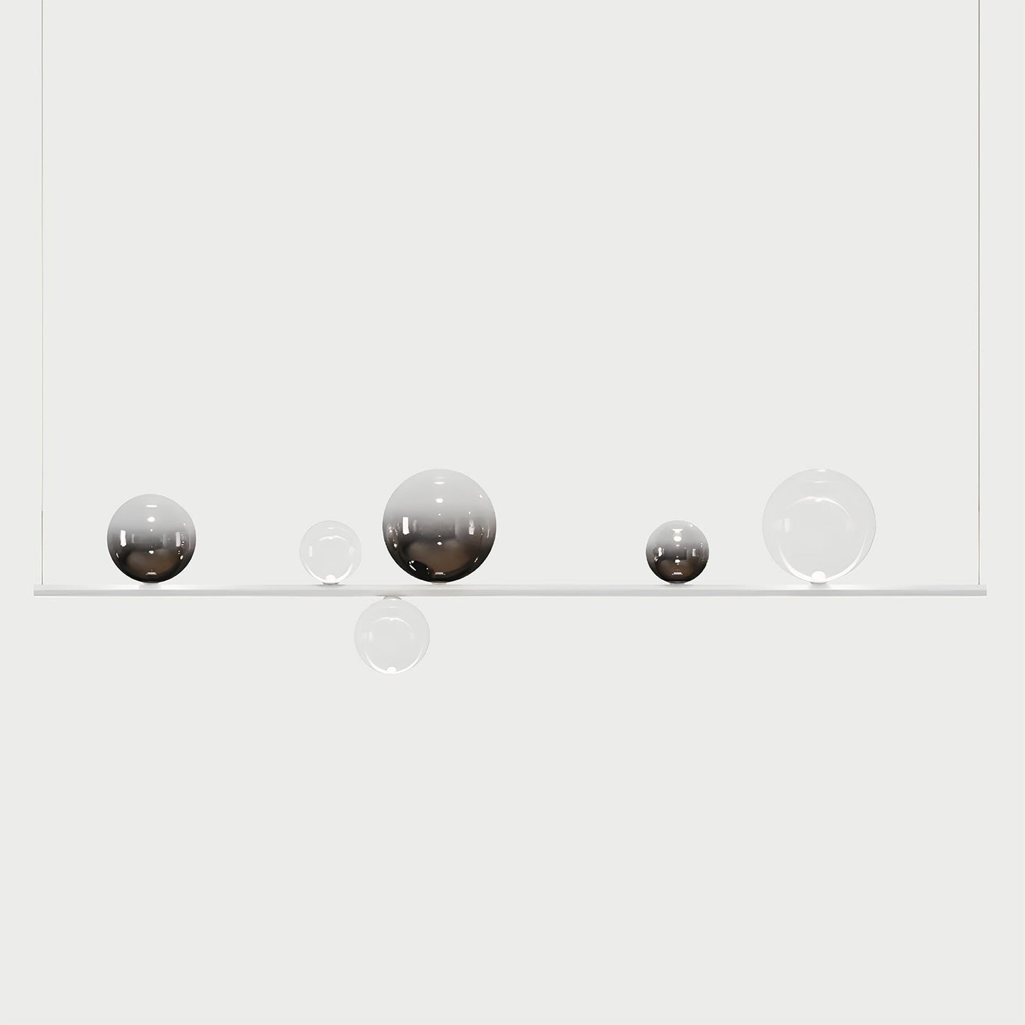 RANDOM STICK LONG (MATT WHITE) Matt White / Clear / Glossy Smoke Suspension Lamp