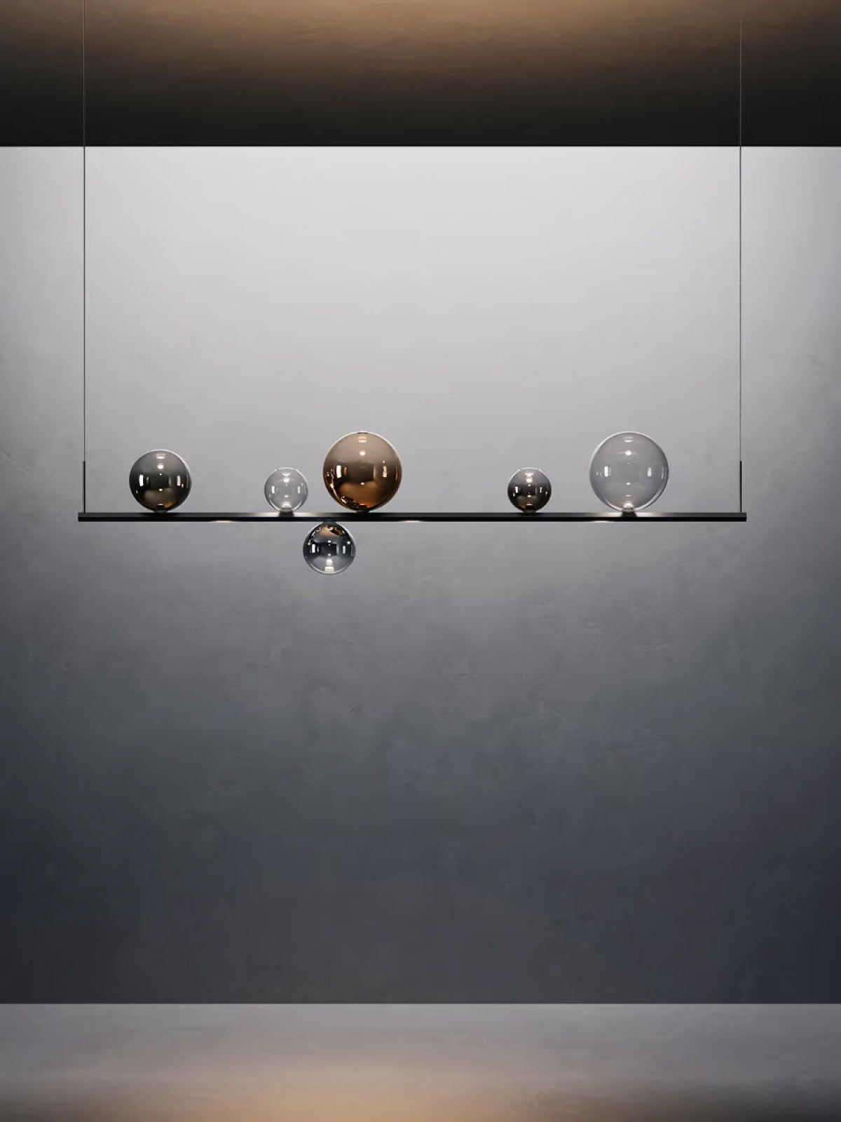 RANDOM STICK LONG (BLACK CHROME) Suspension Lamp