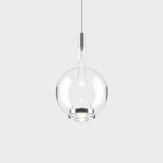 SKY FALL ROUND Chrome / Clear / Medium Suspension Lamp