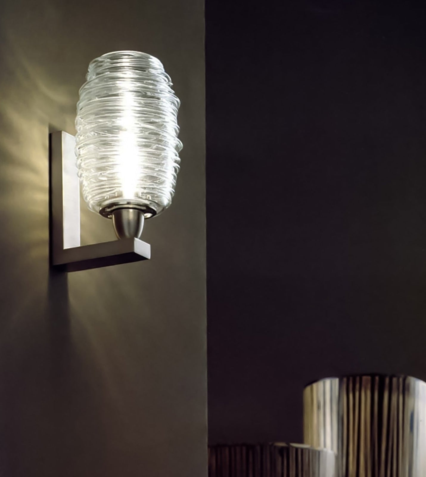 DAMASCOAP1AP NI CR/CR Transparent Crystal / Satin Nickel Wall Lamp