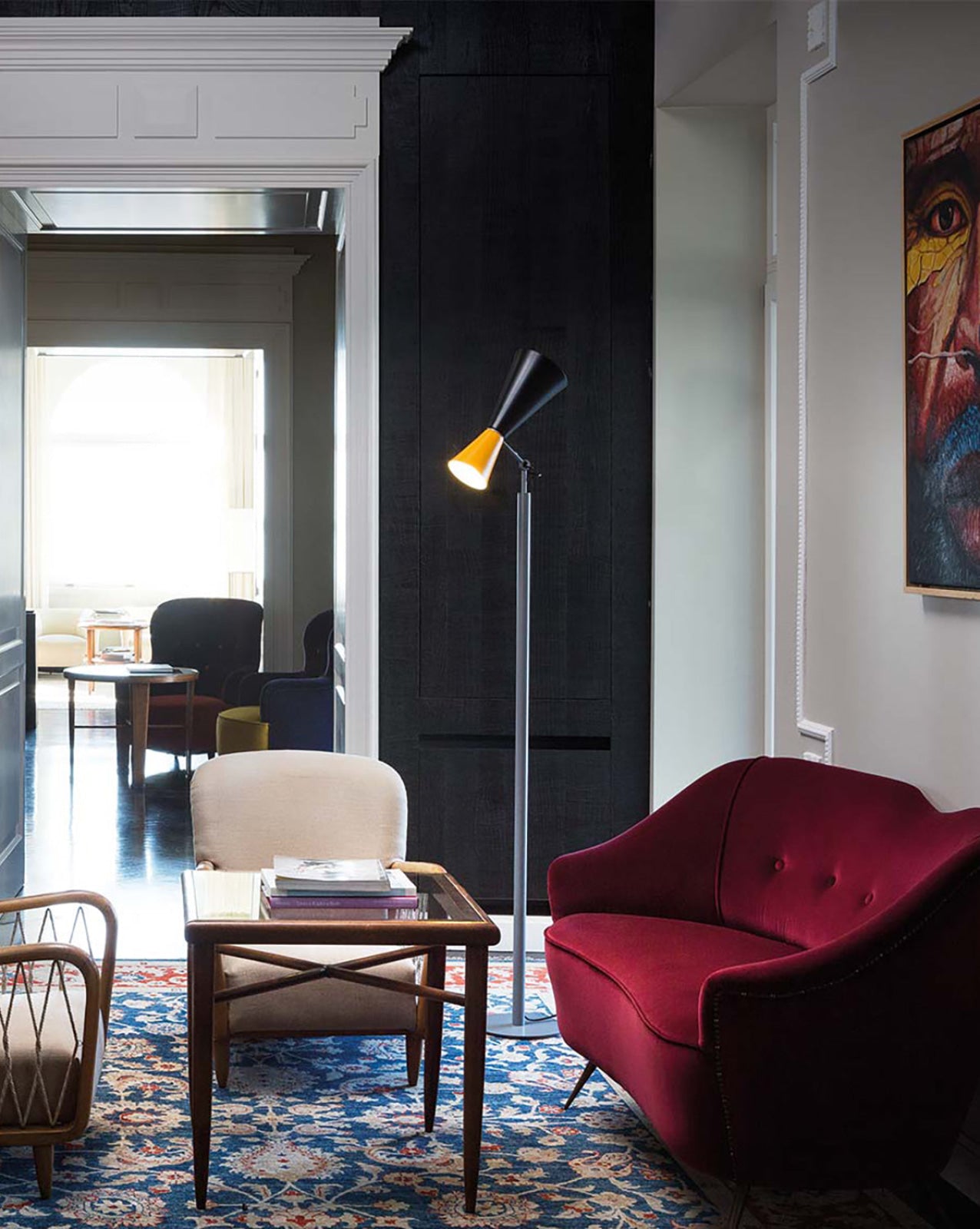 PARLIAMENT YELLOW Whitewash / Grey Floor Lamp
