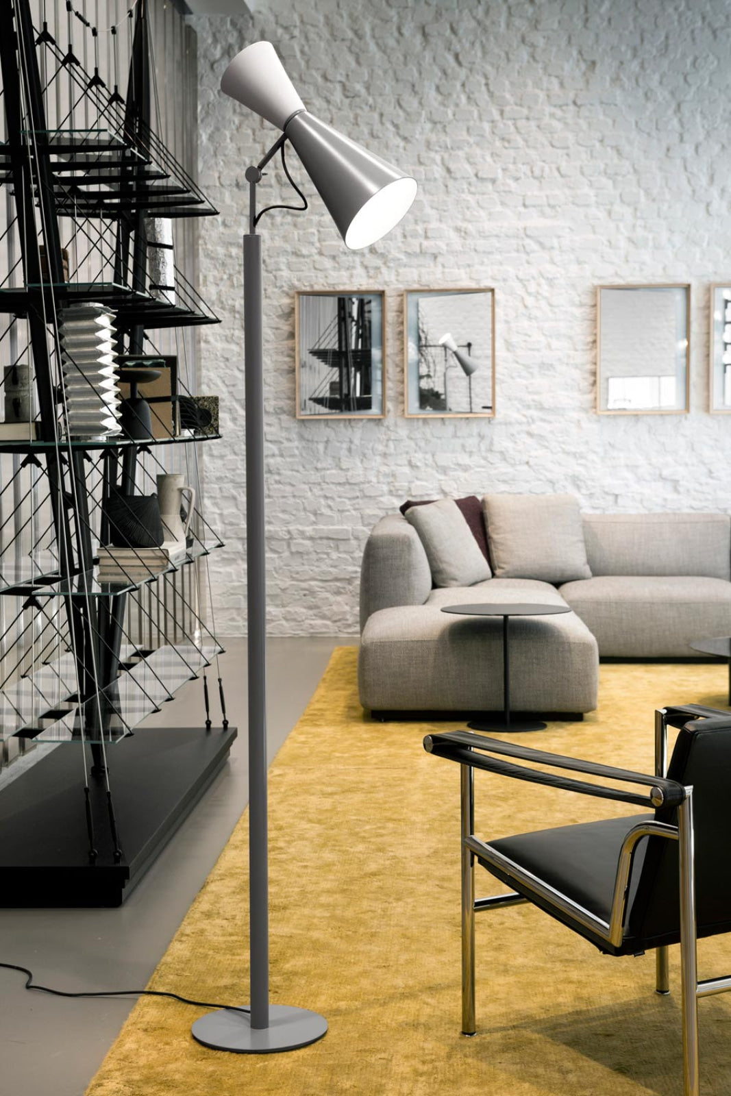 PARLIAMENT GREY Whitewash / Grey Floor Lamp
